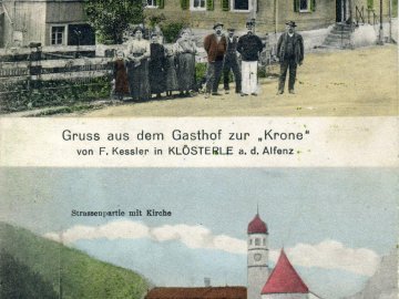 Postkarten des Gasthofs Krone in Dalaas und des gl